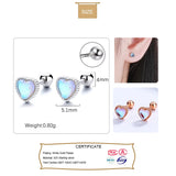 Trustdavis 925 Silver Romantic Heart Stud Earrings Wedding Jewelry