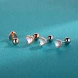 Trustdavis 925 Silver Romantic Heart Stud Earrings Wedding Jewelry