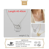 Trustdavis 925 Silver Double Heart Clavicle Necklace Women Wedding Gift