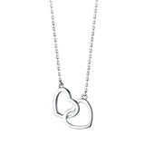 Trustdavis 925 Silver Double Heart Clavicle Necklace Women Wedding Gift