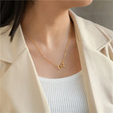 Trustdavis 925 Silver Double Heart Clavicle Necklace Women Wedding Gift