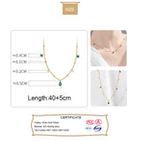 Trustdavis 925 Silver Sweet Square Green CZ Necklace For Women Wedding
