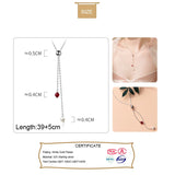 Trustdavis 925 Silver Tassel Pearl Crystal Clavicle Necklace Wedding Jewelry