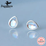 Trustdavis 925 Silver Water Drop Charm Stud Earrings Wedding Jewelry
