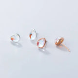 Trustdavis 925 Silver Water Drop Charm Stud Earrings Wedding Jewelry