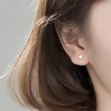 Trustdavis 925 Silver Star Moon Stud Earrings Mini Jewelry