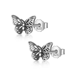 Trustdavis 925 Silver Butterfly Stud Earrings Women Wedding Party S925 Jewelry