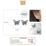 Trustdavis 925 Silver Butterfly Stud Earrings Women Wedding Party S925 Jewelry