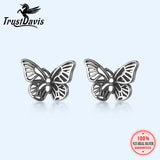 Trustdavis 925 Silver Butterfly Stud Earrings Women Wedding Party S925 Jewelry