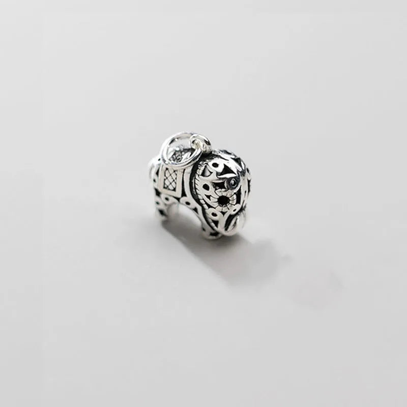 Trustdavis 925 Sterling Thai Silver Elephant Charm Pendant DIY Jewelry DZ181