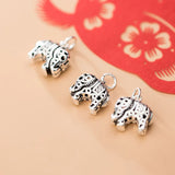 Trustdavis 925 Sterling Thai Silver Elephant Charm Pendant DIY Jewelry DZ181