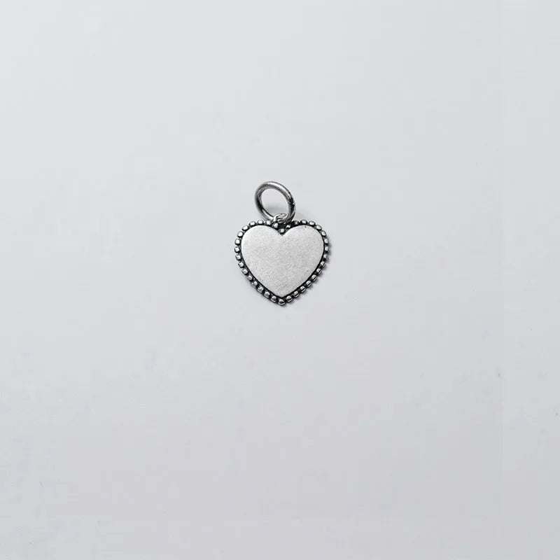 Trustdavis Real 925 Thai Silver Heart Love Charm Pendant DIY Accessories