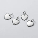 Trustdavis Real 925 Thai Silver Heart Love Charm Pendant DIY Accessories