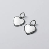 Trustdavis Real 925 Thai Silver Heart Love Charm Pendant DIY Accessories