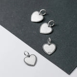 Trustdavis Real 925 Thai Silver Heart Love Charm Pendant DIY Accessories