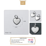 Trustdavis Real 925 Thai Silver Heart Love Charm Pendant DIY Accessories