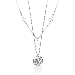 Trustdavis 925 Silver Cross Coin Pendant Necklace For Women