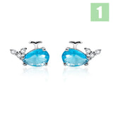 Trustdavis Silver Animal Stud Earrings Set Teen Gift Jewelry