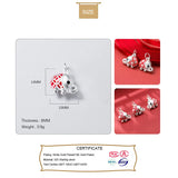 Trustdavis S999 Sterling Silver 3D Red Elephant Charm Pendant