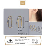 Trustdavis 925 Silver Paper Clip Pin Ear Hook Earrings