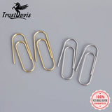 Trustdavis 925 Silver Paper Clip Pin Ear Hook Earrings