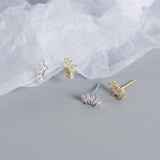 Trustdavis Real Sweet 925 Silver Zircon Horse Eye Stud Earrings Youth Jewelry