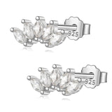 Trustdavis Real Sweet 925 Silver Zircon Horse Eye Stud Earrings Youth Jewelry