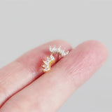 Trustdavis Real Sweet 925 Silver Zircon Horse Eye Stud Earrings Youth Jewelry