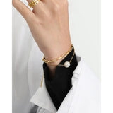 Trustdavis S925 Silver Freshwater Pearls Bracelet & Necklace Set