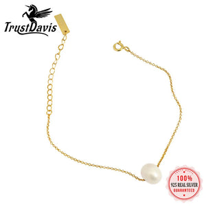 Trustdavis S925 Silver Freshwater Pearls Bracelet & Necklace Set