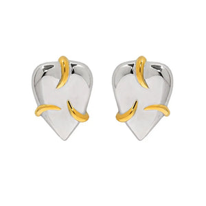 Trustdavis 925 Sterling Silver Earings Geometric Love Heart Earring for Women