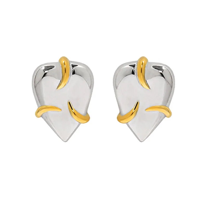 Trustdavis 925 Sterling Silver Earings Geometric Love Heart Earring for Women