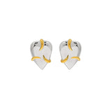 Trustdavis 925 Sterling Silver Earings Geometric Love Heart Earring for Women