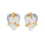 Trustdavis 925 Sterling Silver Earings Geometric Love Heart Earring for Women