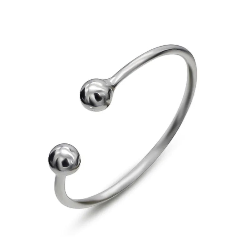 Trustdavis 925 Silver Small Ball Finger Ring For Women DS331
