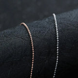 Trustdavis 925 Sterling Silver Beads Chain Collarbone Necklace