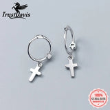 Trustdavis 925 Silver Cross Earring Studs For Girls Kids Teen DS892