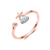 Trustsdavis 925 Silver Sea Shells Cocktail Opening Ring Women Wedding Jewelry