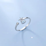 Trustsdavis 925 Silver Sea Shells Cocktail Opening Ring Women Wedding Jewelry