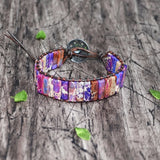 Bohemia Leather Wrap Bracelet with Stones