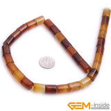 Yellow Carnelian Tube Shape Beads 15 Inches