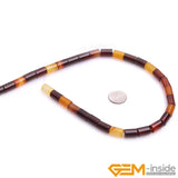 Yellow Carnelian Tube Shape Beads 15 Inches