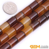 Yellow Carnelian Tube Shape Beads 15 Inches