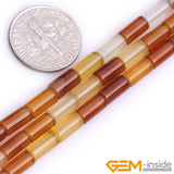 Yellow Carnelian Tube Shape Beads 15 Inches