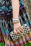 Tube Shape Howlite Leather Wrap Bracelet Bohemian Weaving Stone Strand