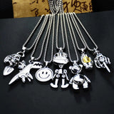 Hip Hop Cartoon Bear Pendant Necklace Stainless Steel Chain