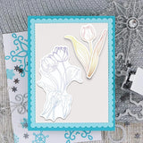 Tulip Cutting Dies and Stamps Set for Thanksgiving Card Making