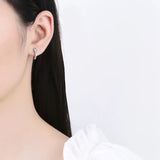 Tulip Earrings 925 Silver Flower Stud Earrings Crystal Piercing Jewelry