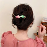 Opal Pearl Zircon Butterfly Hairpin Retro Style Girl Headdress