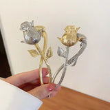 Opal Pearl Zircon Butterfly Hairpin Retro Style Girl Headdress